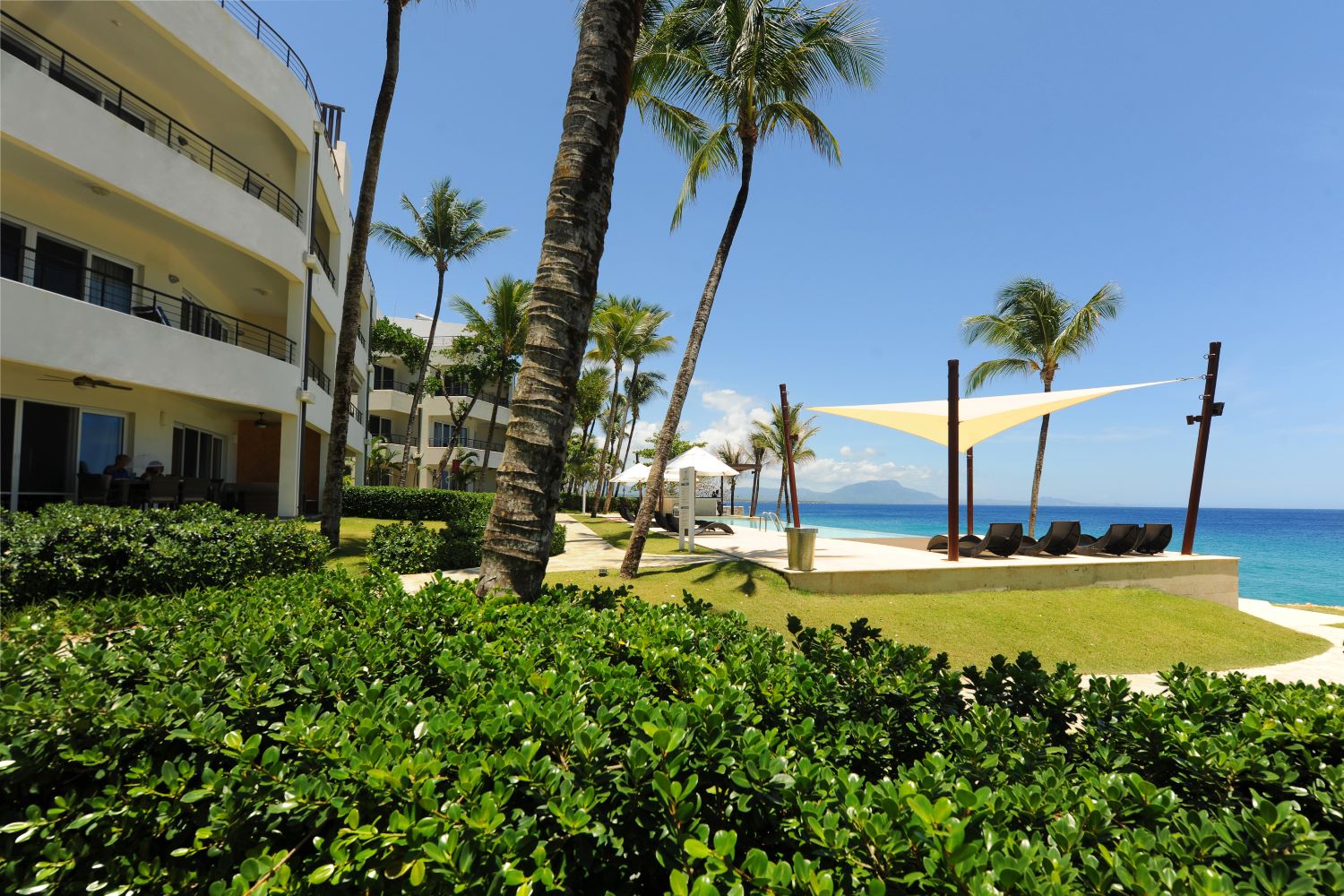 Sunset over the resort grounds